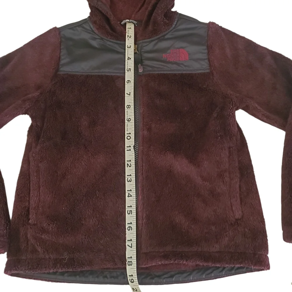 THE NORTH FACE Burgundy Fleece Fleece‎ Full Zip Hoodie Jacket/Coat Girl's SZ 7/8